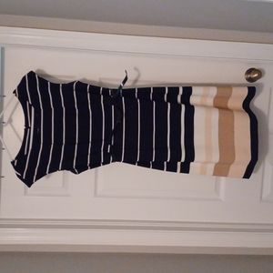 Navy blue knees length dress with belt size12